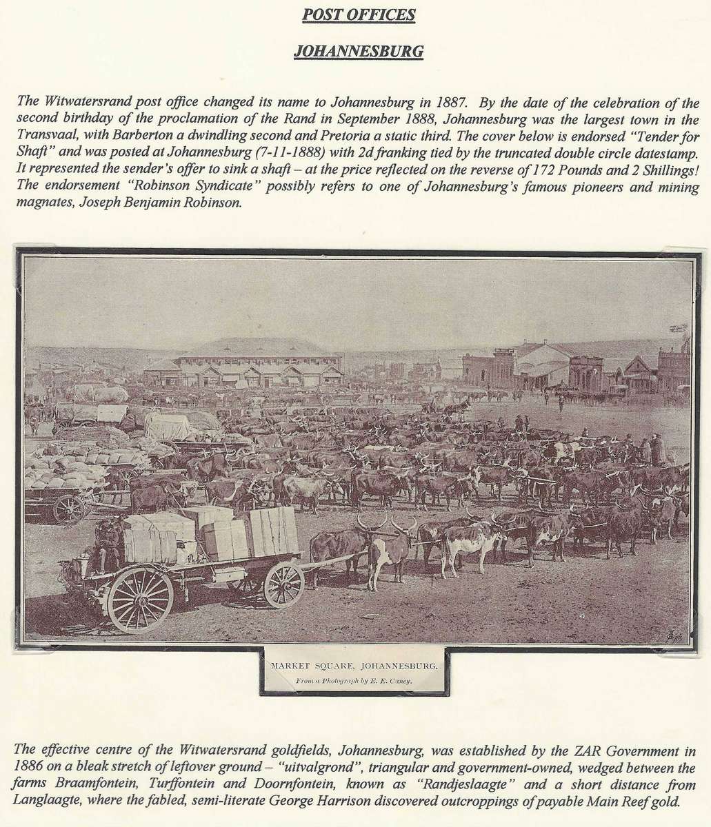 Transvaal: historic Market Square, Johannesburg print.