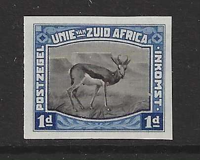 Union: 1923 scarce blue Imperf Harrison Essay. Superb MNH. See below.