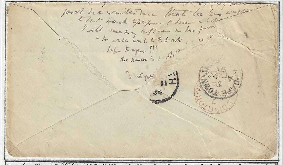 Cape 1894 very scarce proving cover MOUNT AYLIFF and BONC 430.