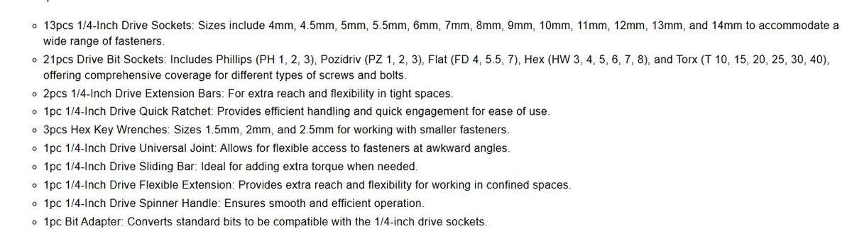 Tools Set 46pcs 1/4-Inch Socket Set Car Vehicle Repair Set