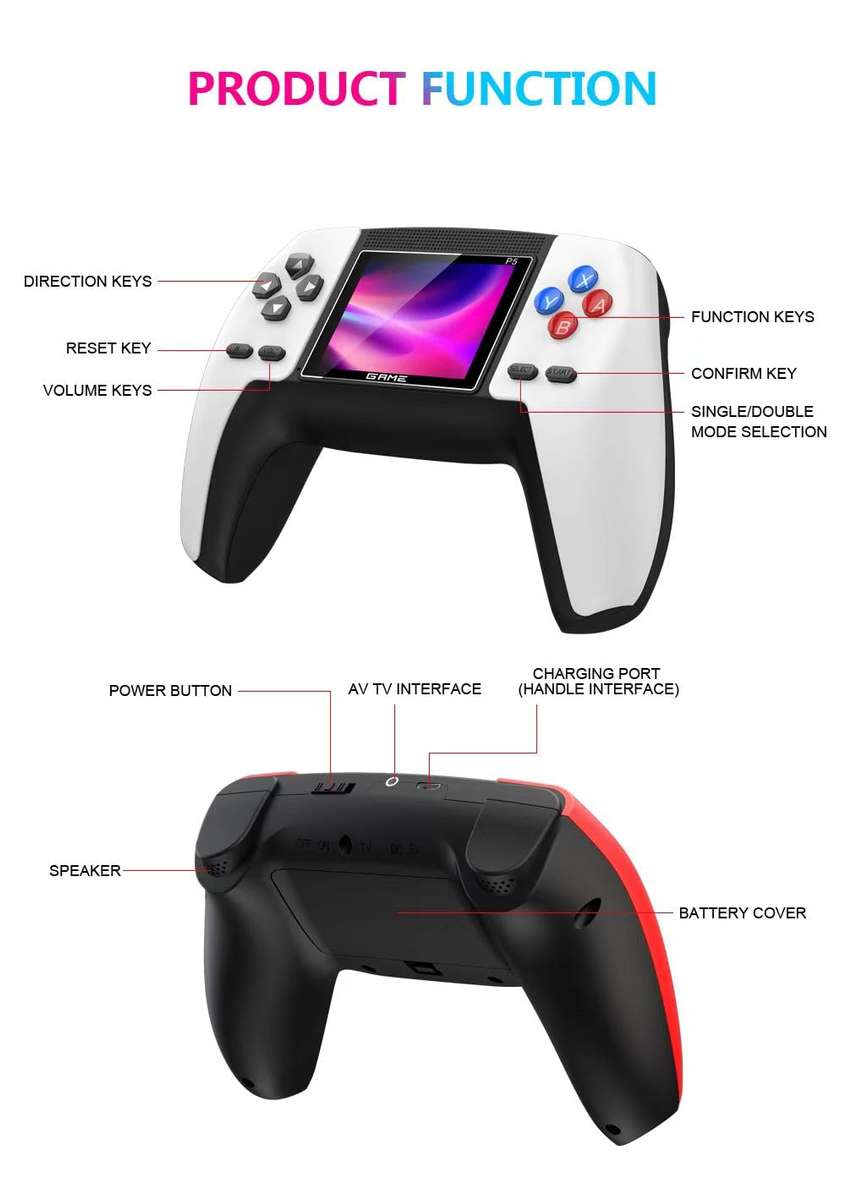 ControllerView Retro Console with built-in Screen and 520 Games