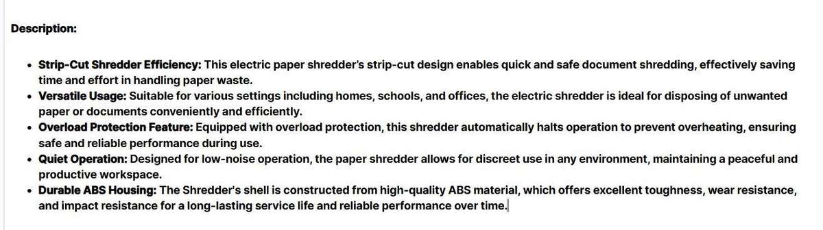 Electric Paper Shredder For Home