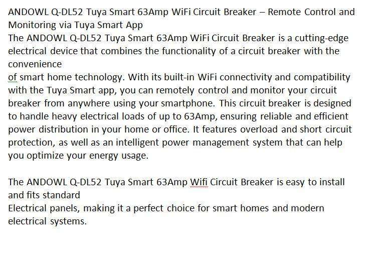 WIFI Geyser Breaker, WIFI Smart Switch and WIFI Plug Support TUYA App