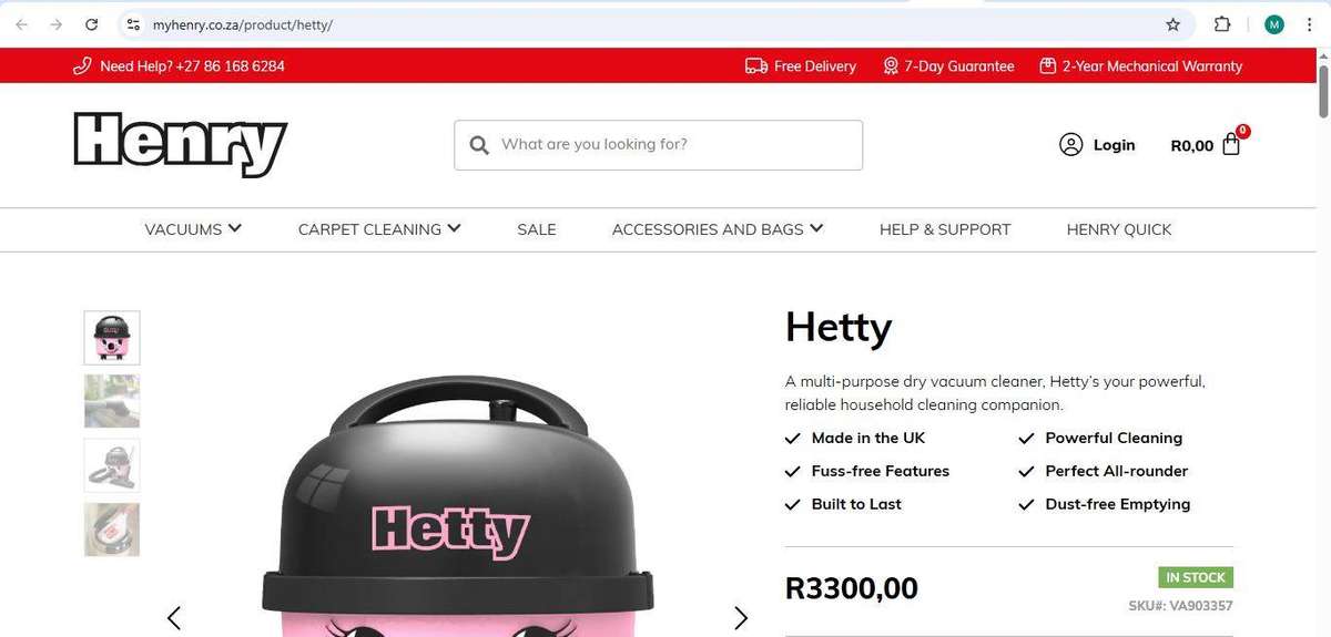 Hetty 160 Powerful Vacuum Cleaner - Made in the UK