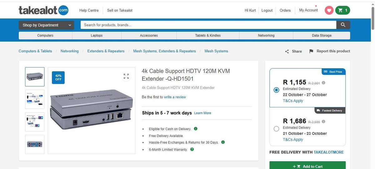 ANDOWL 4K 120M KVM EXTENDER