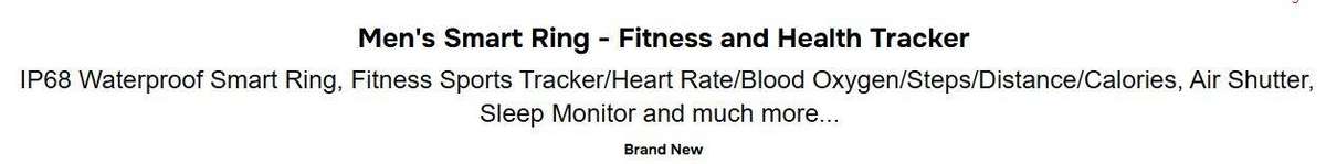 Men's Smart Ring - Fitness and Health Tracker