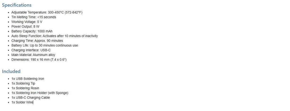 USB Cordless Soldering Iron 3 Heat Settings Soldering Flux Stand Storage Case