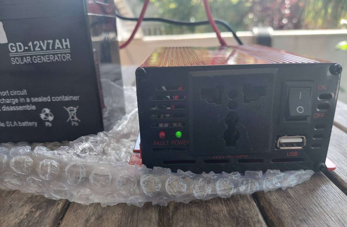 COMBO DEAL: 500W 12V Power Inverter + 12V 7AH Solar Battery-Acid