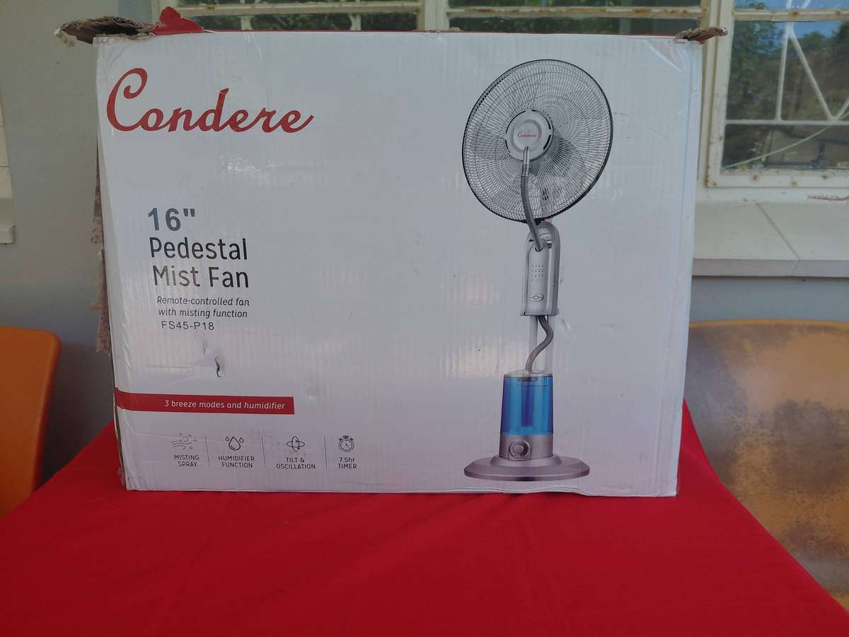 Condere 16 Inch Remote-Controled Pedestal Mist Fan