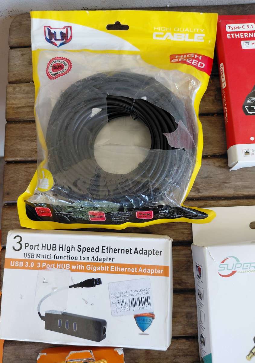 MASSIVE LOT OF CABLES, ADAPTERS, HUBS AND MORE