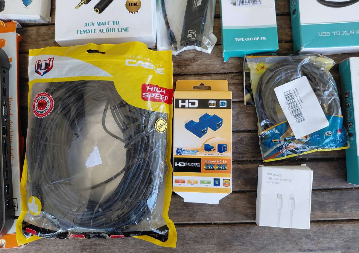 MASSIVE LOT OF CABLES, ADAPTERS, HUBS AND MORE