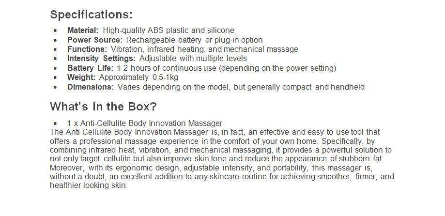 Body Innovation Anti-Cellulite Massager
