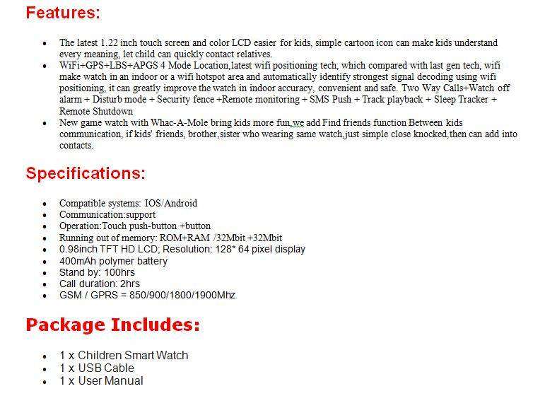 Kids Multi-Function Smart Watch, Location SOS GPS Tracker 1.44 inch Dark Blue + Black