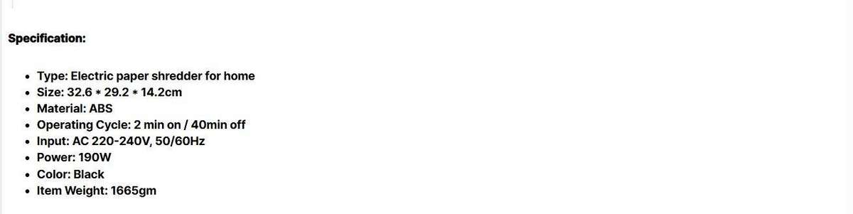 Electric Paper Shredder For Home