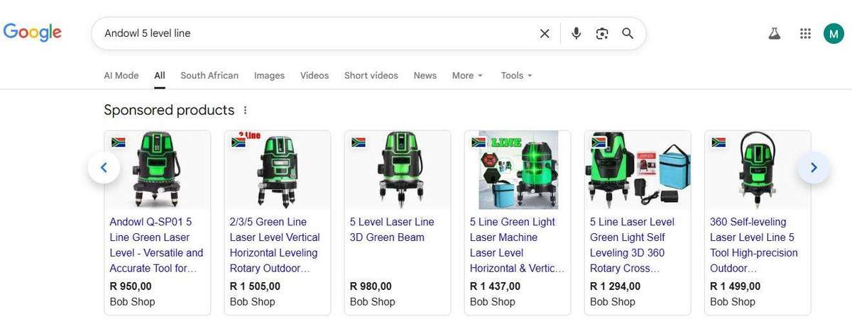 Andowl 5 Laser Level Line Self Leveling 3D Green Beam