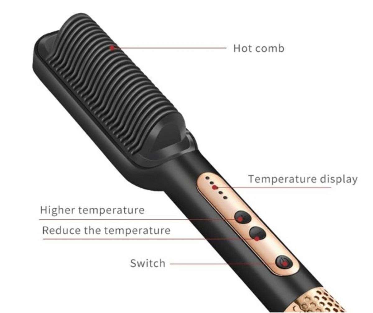 RAF Portable Electric Fast Wet Dry Hair Straightener Iron Comb Brush