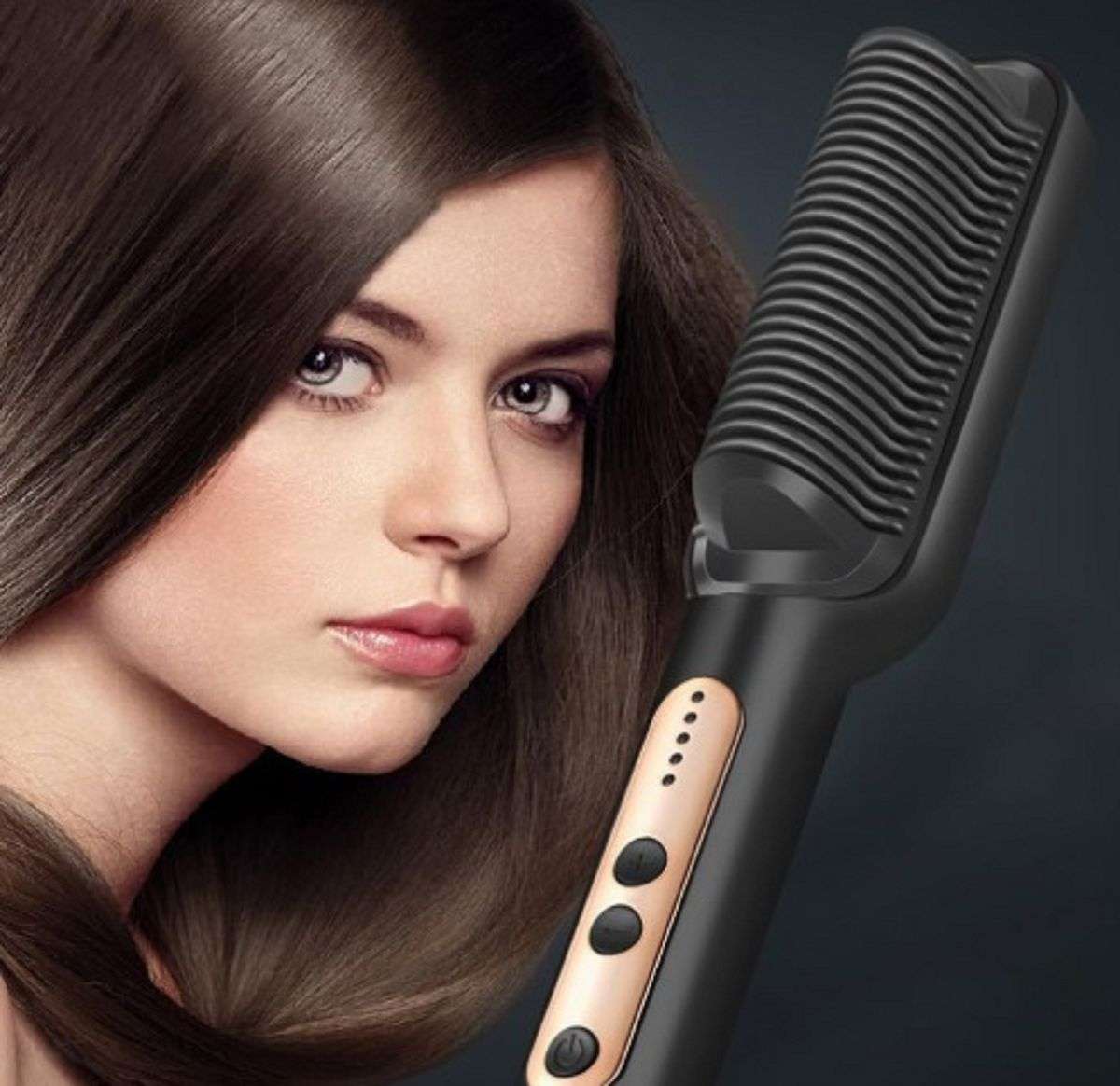 RAF Portable Electric Fast Wet Dry Hair Straightener Iron Comb Brush
