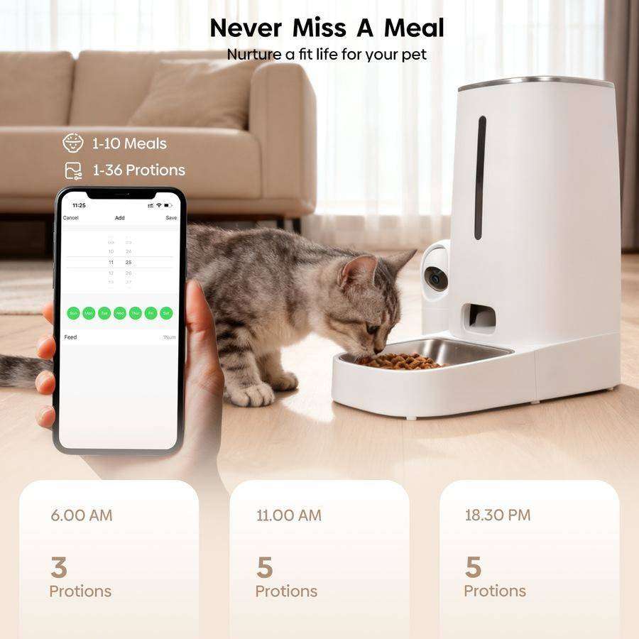4L Smart Automatic Pet Feeder with Camera 2.4G&5G Wifi