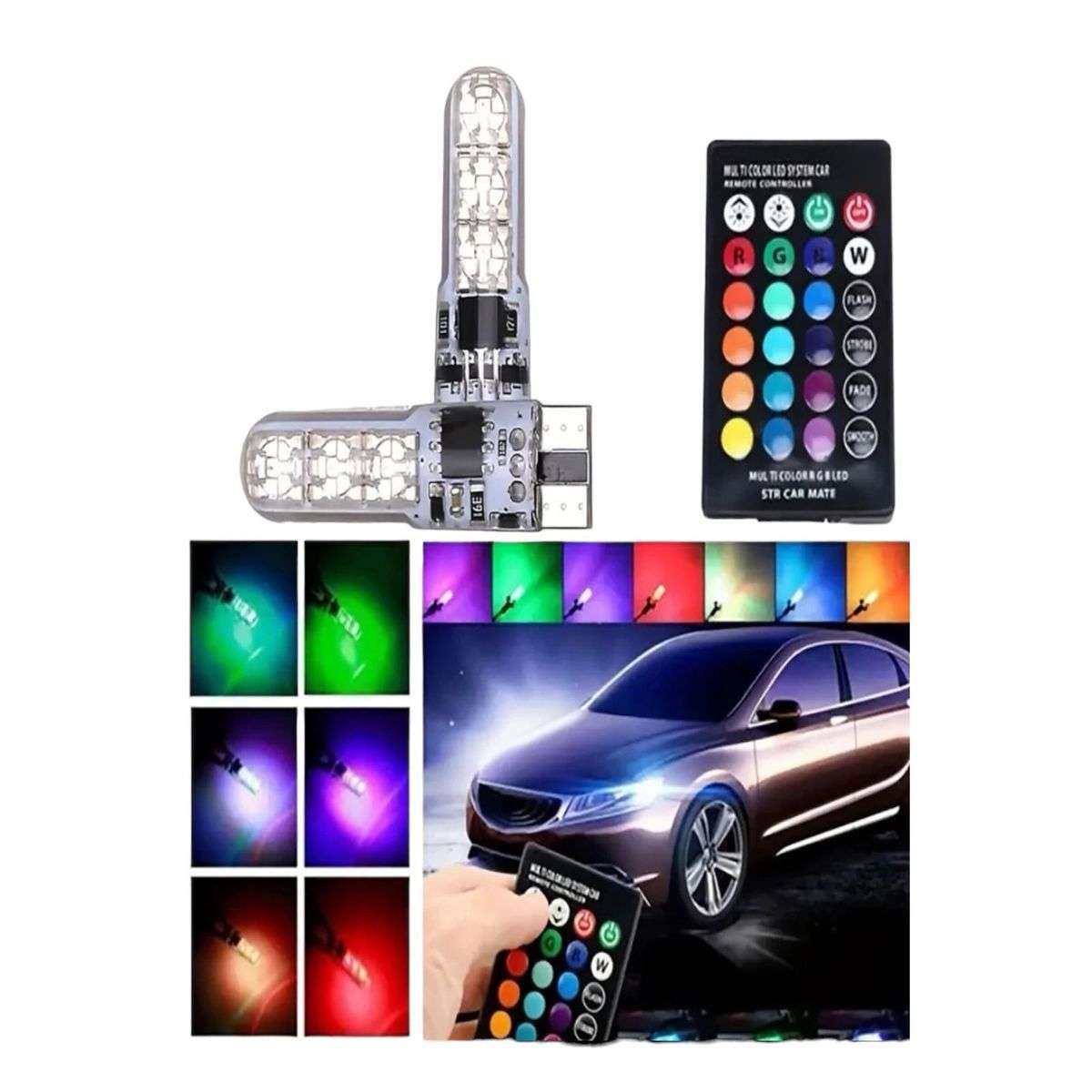 Multi Color RGB LED System Car Lights with Remote Controller