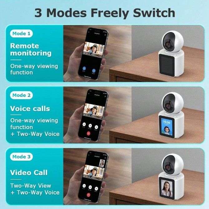 2 Way Wireless Smart Video Call Camera With 2.8" Screen