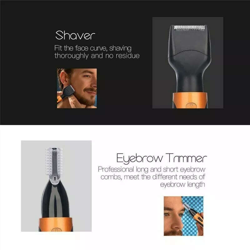 SPORTSMAN 4 in 1 Electric Rechargeable Ear Nose Trimmer & Beard Face Shaver Eyebrows Hair Trimmer