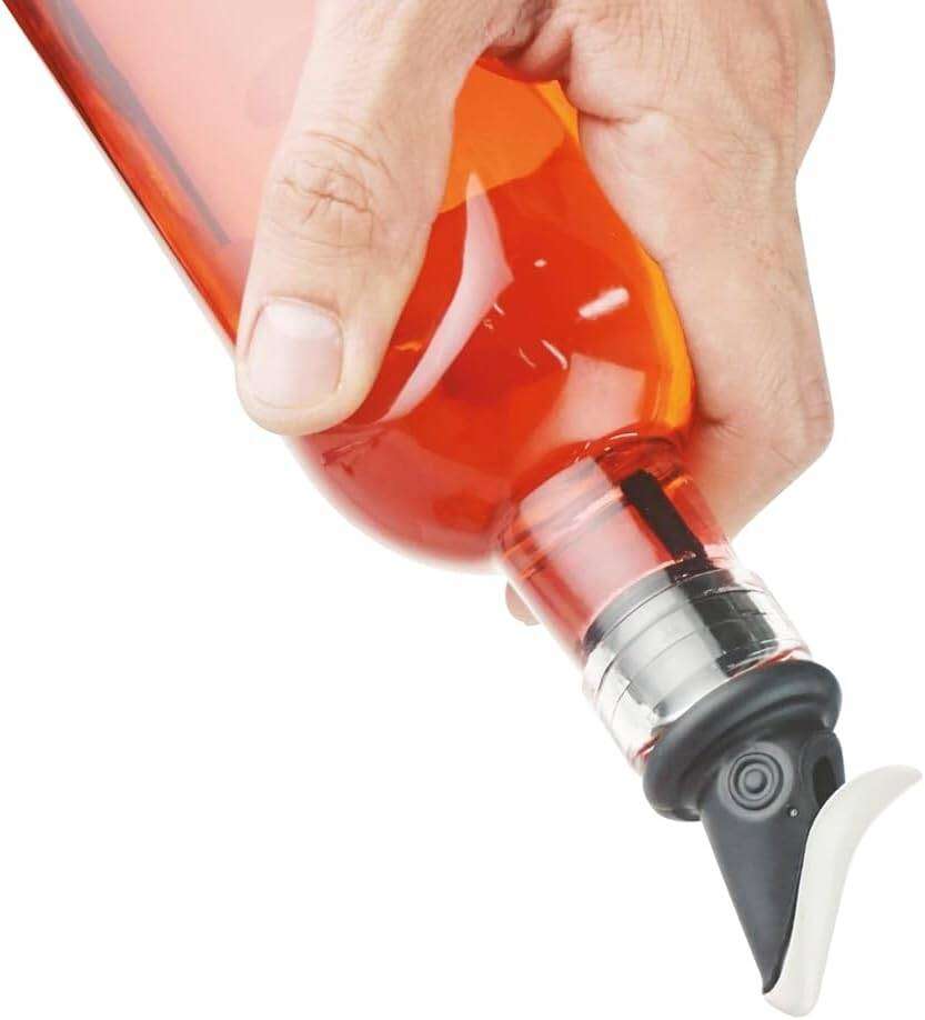 PACK of 3 - Oil, wine, vinegar Bottle Pourer with lid Oil Leak-Proof Dispenser