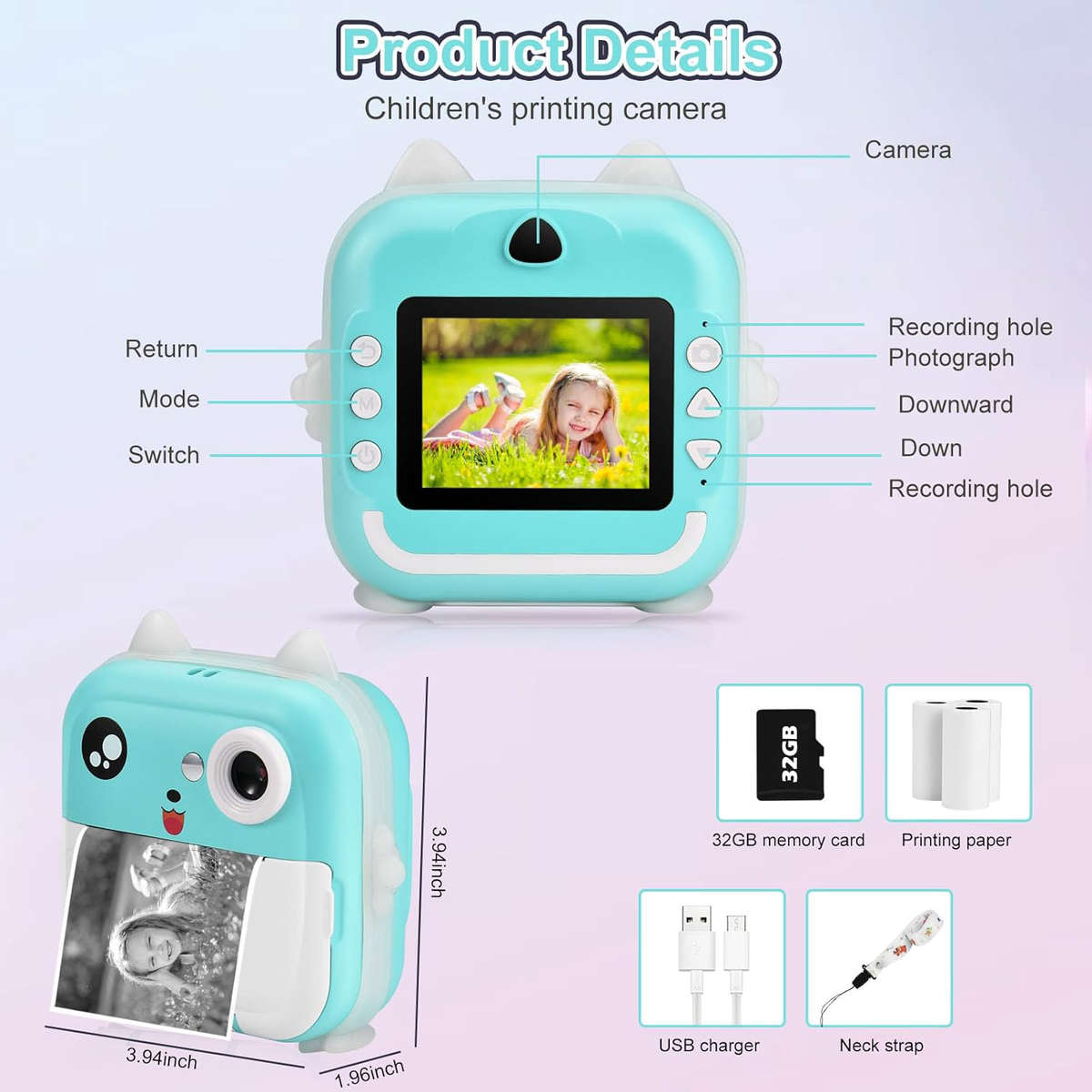 Aerbes AB-SX11 Kids Polaroid Printing Camera