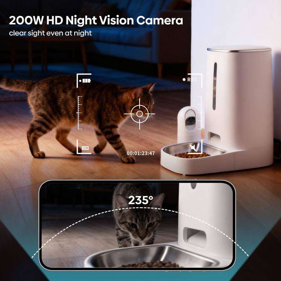 4L Smart Automatic Pet Feeder with Camera 2.4G&5G Wifi
