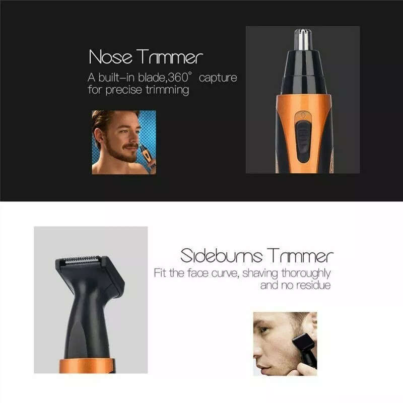 SPORTSMAN 4 in 1 Electric Rechargeable Ear Nose Trimmer & Beard Face Shaver Eyebrows Hair Trimmer