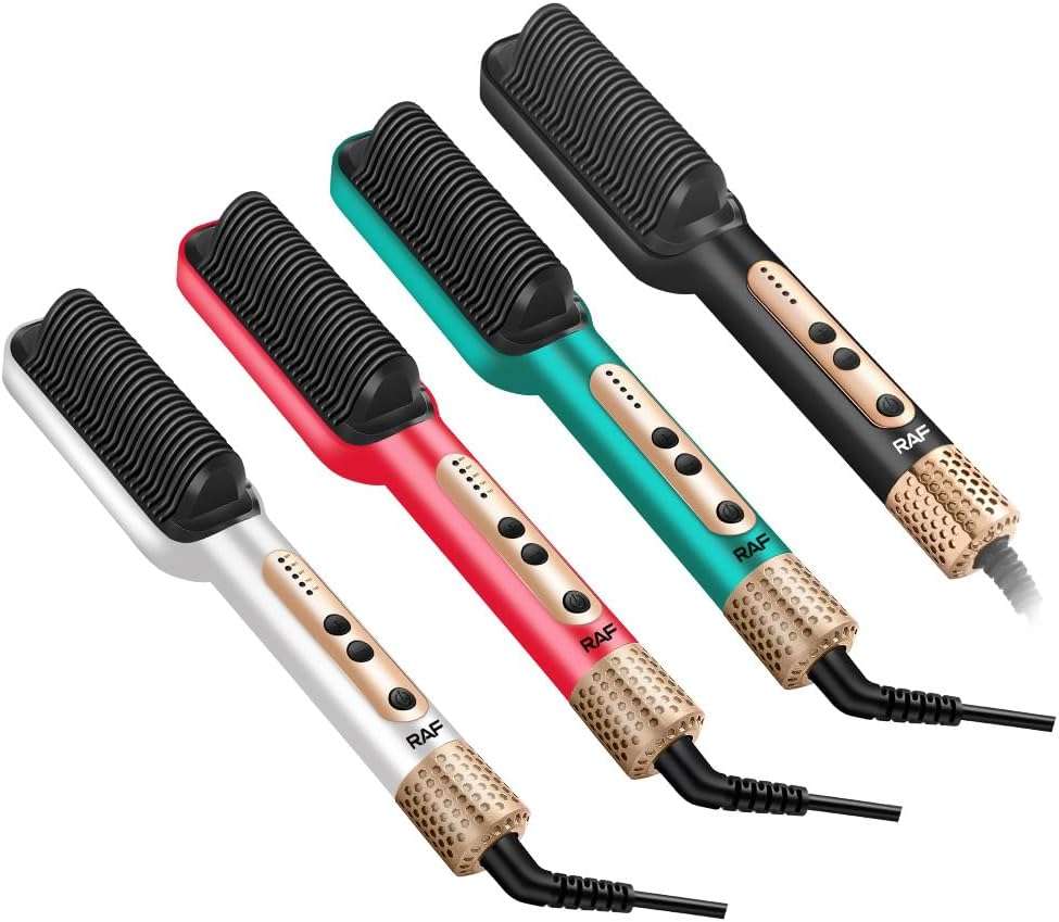 RAF Portable Electric Fast Wet Dry Hair Straightener Iron Comb Brush
