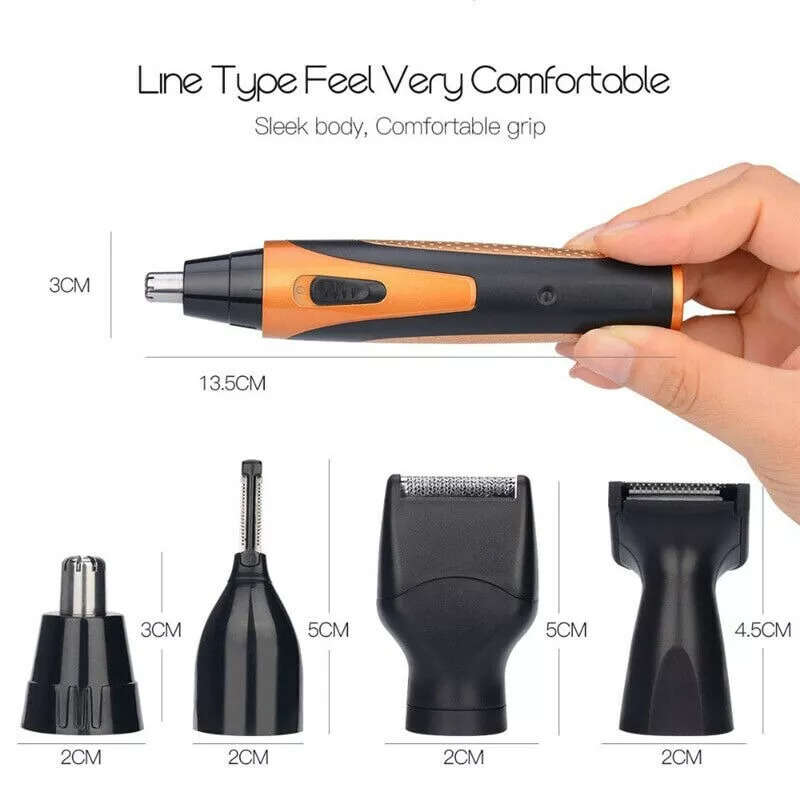 SPORTSMAN 4 in 1 Electric Rechargeable Ear Nose Trimmer & Beard Face Shaver Eyebrows Hair Trimmer