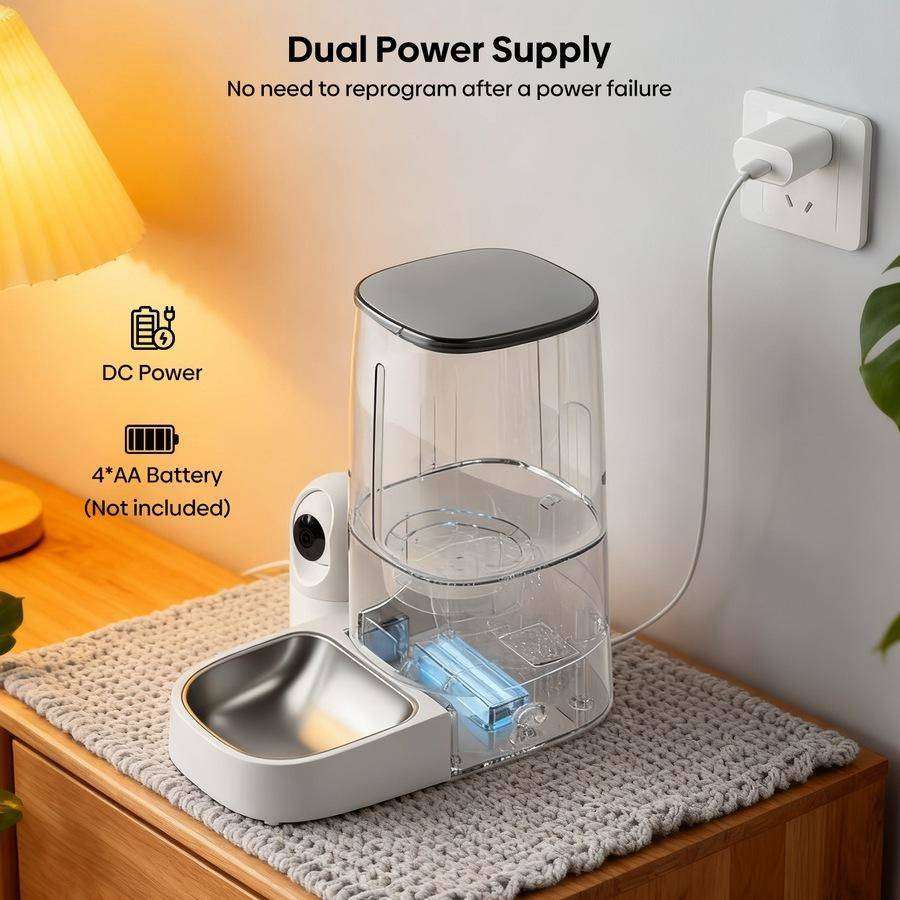4L Smart Automatic Pet Feeder with Camera 2.4G&5G Wifi