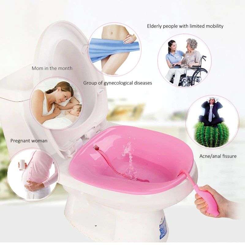 Portable Sitz Bath Tub with Flusher for Postpartum Care