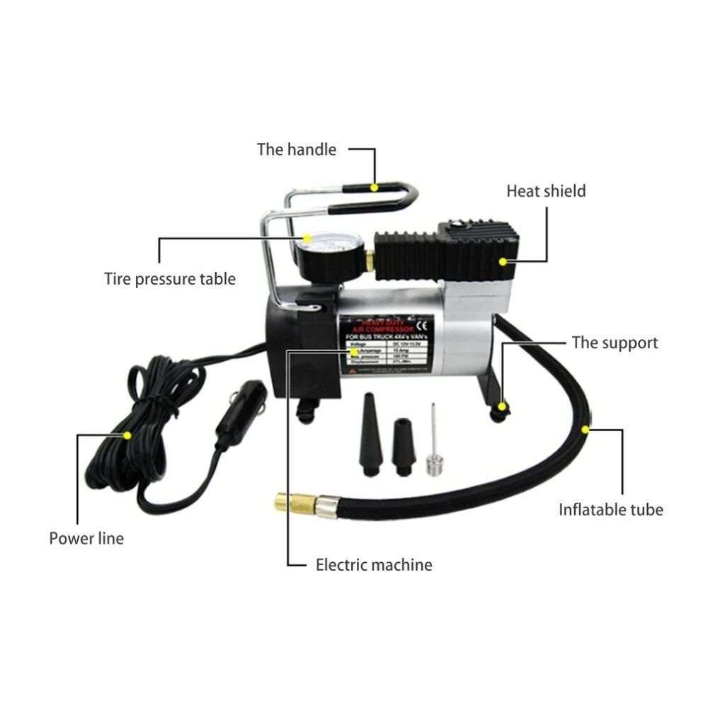 Portable 12V 965 kPA Multi-Purpose Vehicle Air Compressor