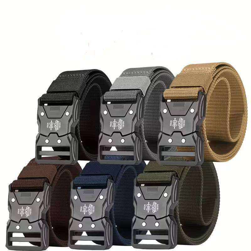 Men's Denim Belt with Quick-Release Buckle