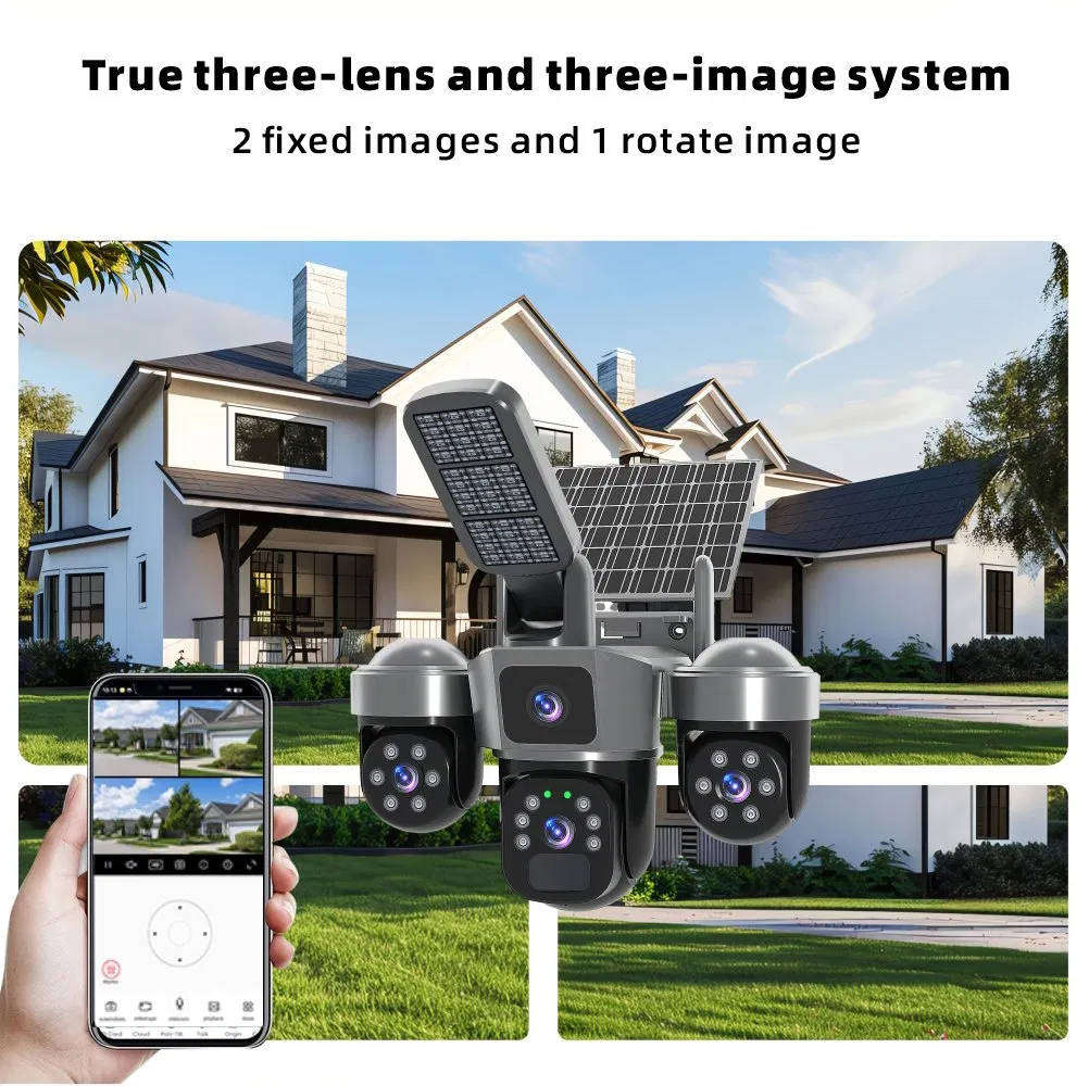 V380 PRO Smart Solar 3 Lens 4G Outdoor Street Light Camera