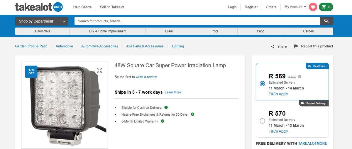 48W Square Car Super Power Irradiation Lamp