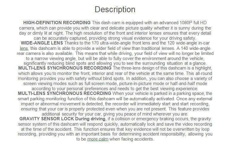 3 Channel DVR Dashcam Device