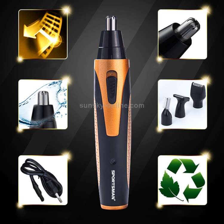 SPORTSMAN 4 in 1 Electric Rechargeable Ear Nose Trimmer & Beard Face Shaver Eyebrows Hair Trimmer