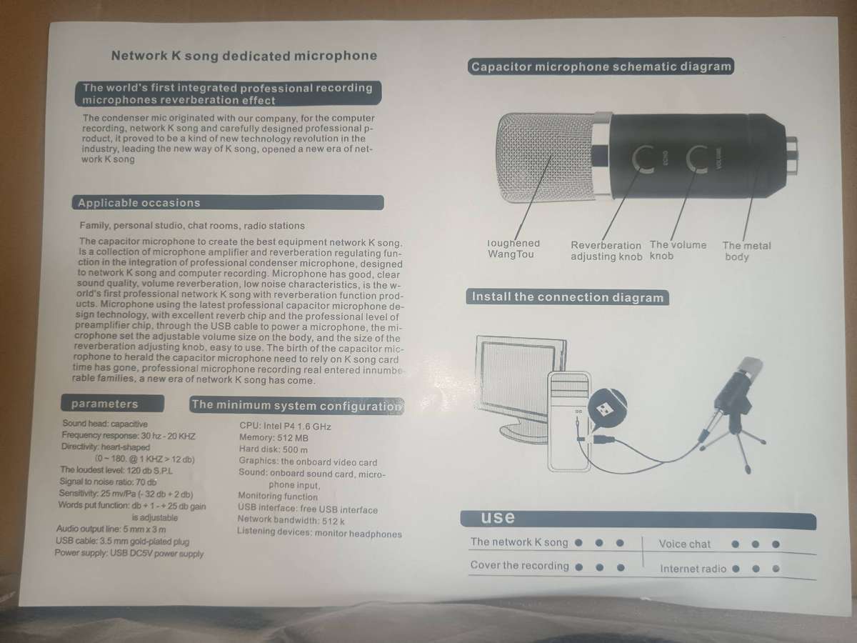 Professional Condenser Microphone M-800U