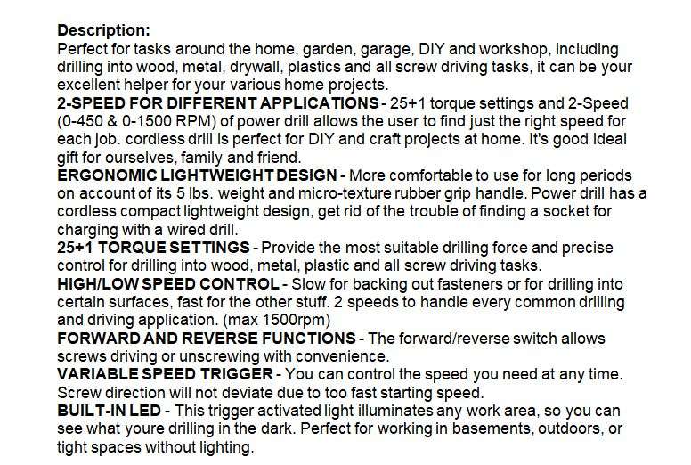 Cordless Electric Impact Drill