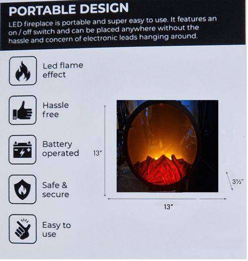 32cm Electric LED Flame Effect Fireplace