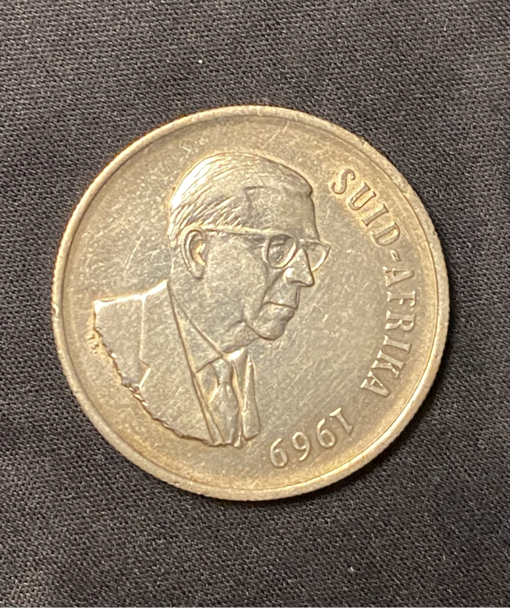1969 South African R1 coin - one rand