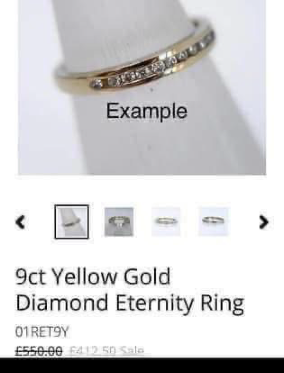 Diamond ring -  Womans eternity ring - 9ct Gold and real mined diamond eternity ring