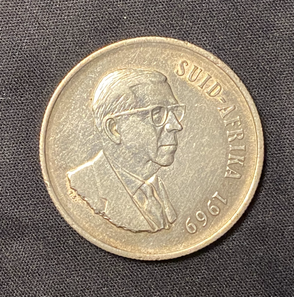 1969 South African R1 coin - one rand