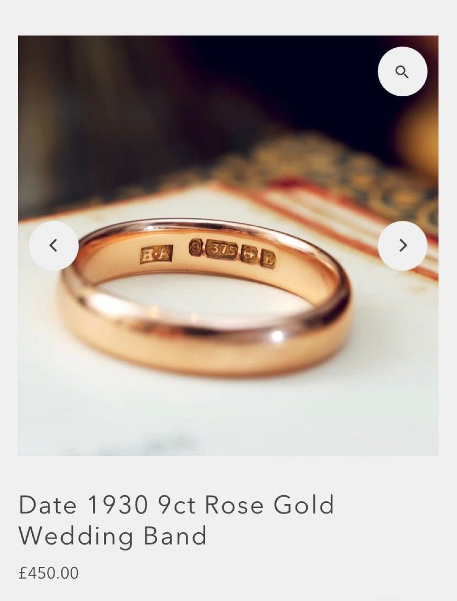 Vintage 1930s/40s mans wedding band in 9ct gold