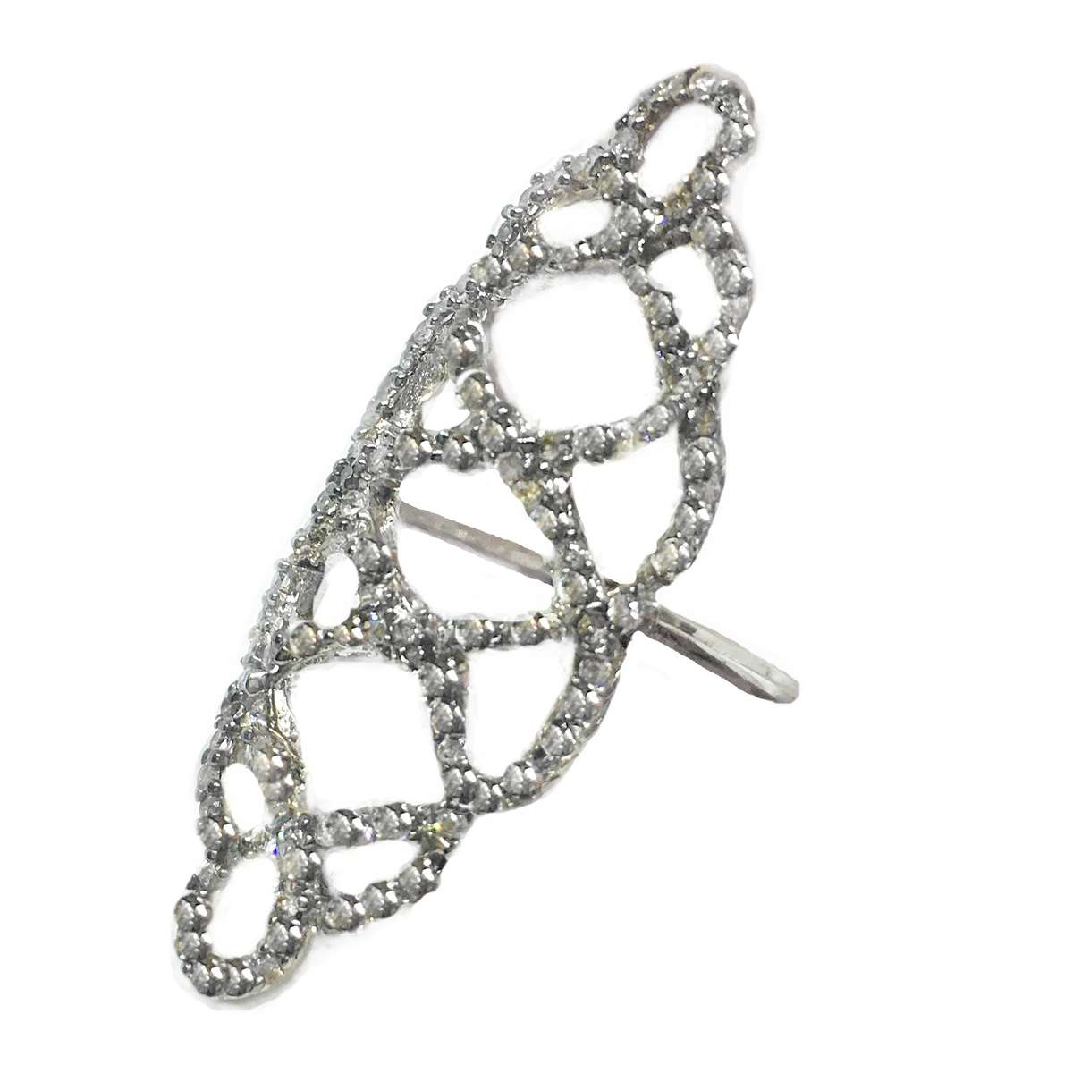 Trendy White Cubic Zirconia  Silver Filled Ring Size 7.75