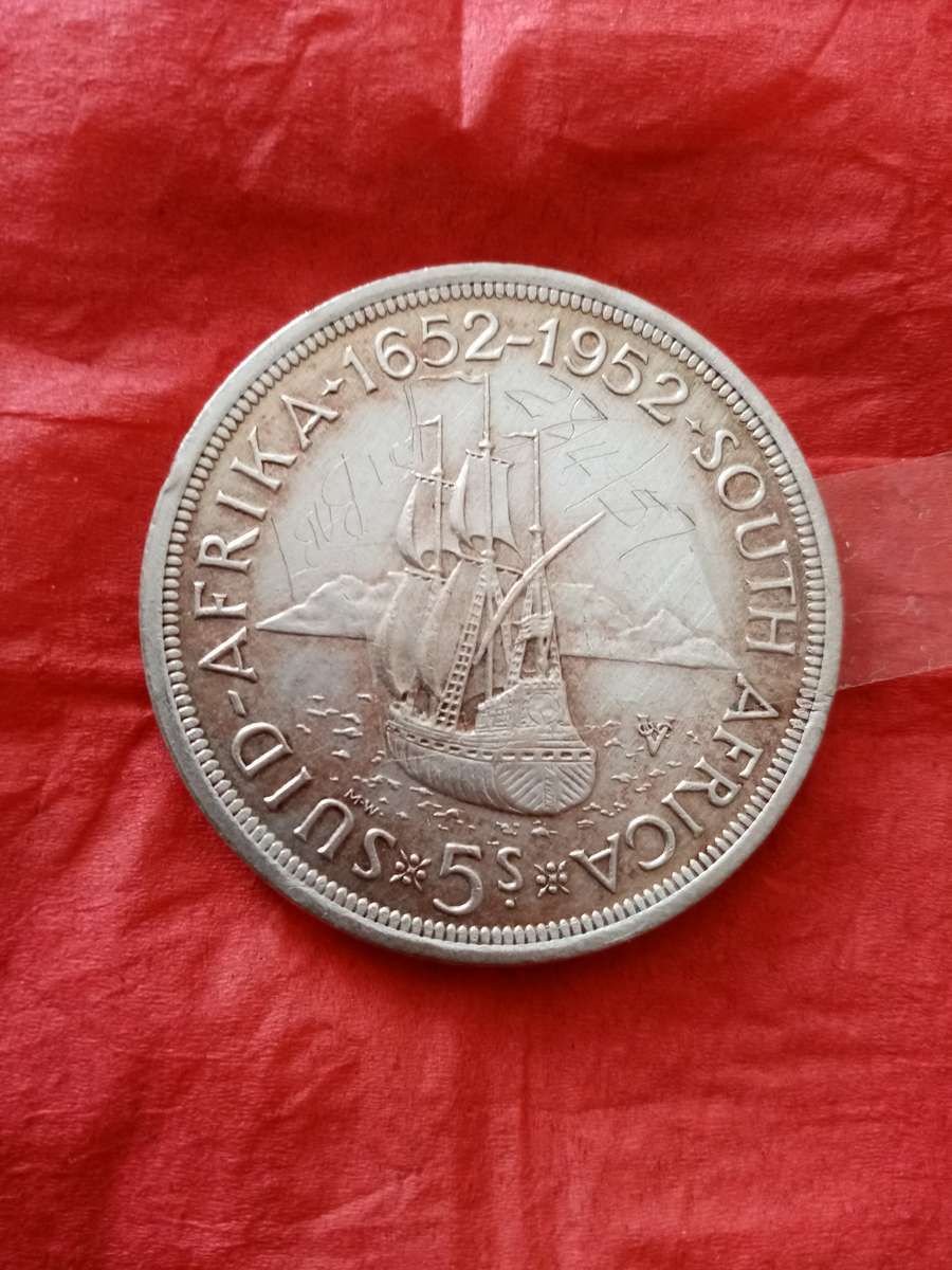 South African Silver Coin With Scratched Message