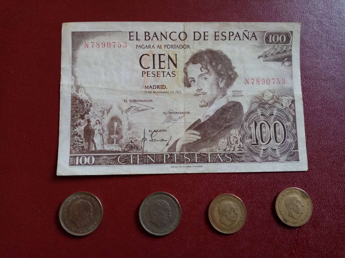 Spanish 100 Peseta 1965 Banknote