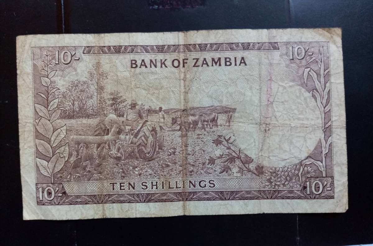 Zambian 10 Shilling 1964 Banknote - Fairly Rare